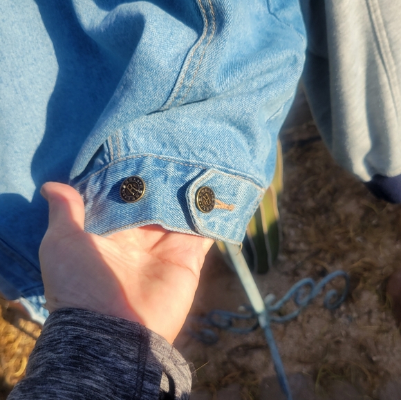 Rebel Vintage 3X Trucker Denim Jean Fleece Jacket - Picture 4 of 5